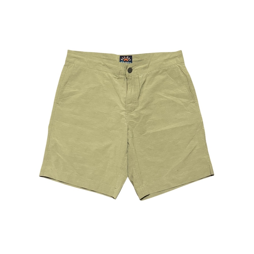 Faherty All Day Shorts Mens 32 Olive Green Hybrid Swim Trunks Stretch 7 Inseam‎